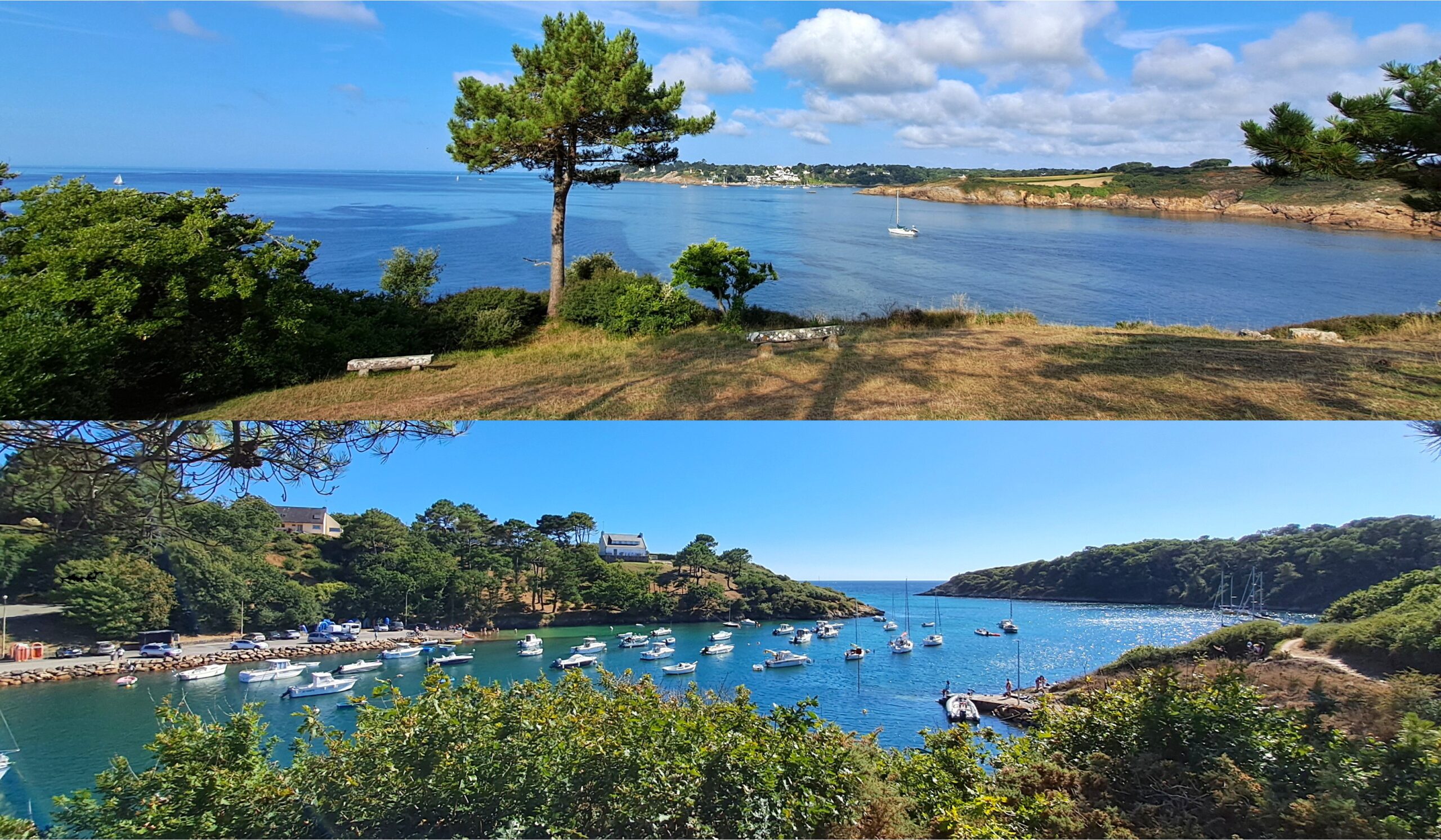 Moëlan-sur-Mer, vue de l'océan depuis Kerfany et de la rivière de Merrien