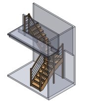 Travaux à Moëlan, conception et réalisation d'un escalier quart tournant